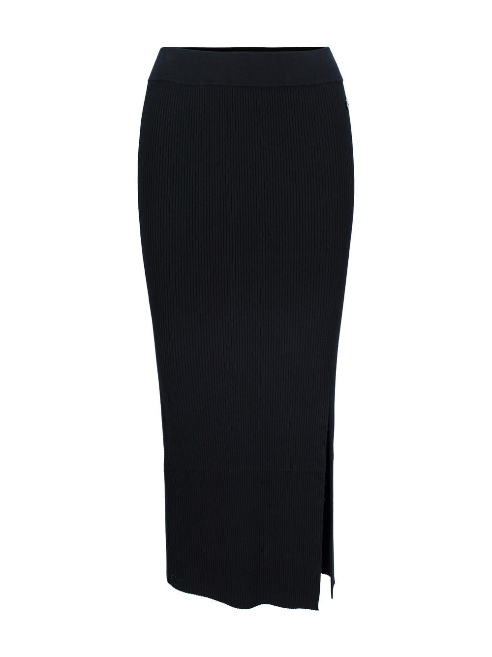 Rib knitted skirt Black