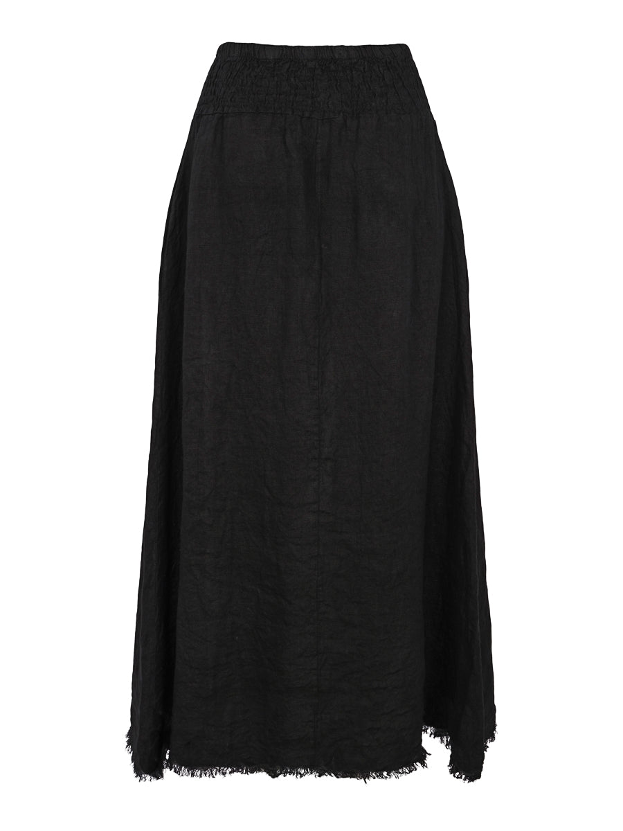 Long linen skirt Black