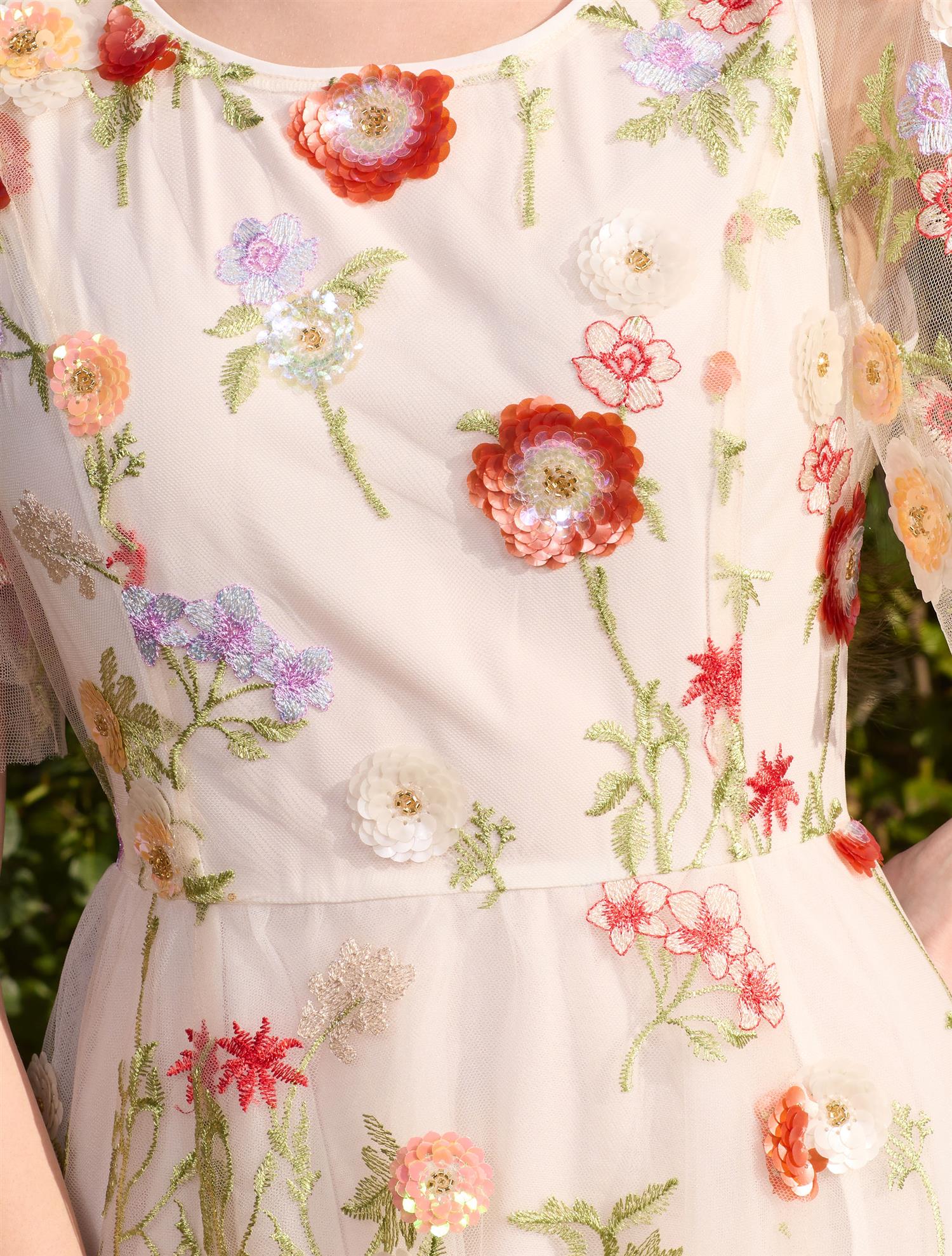 Long tulles mesh dress Multi