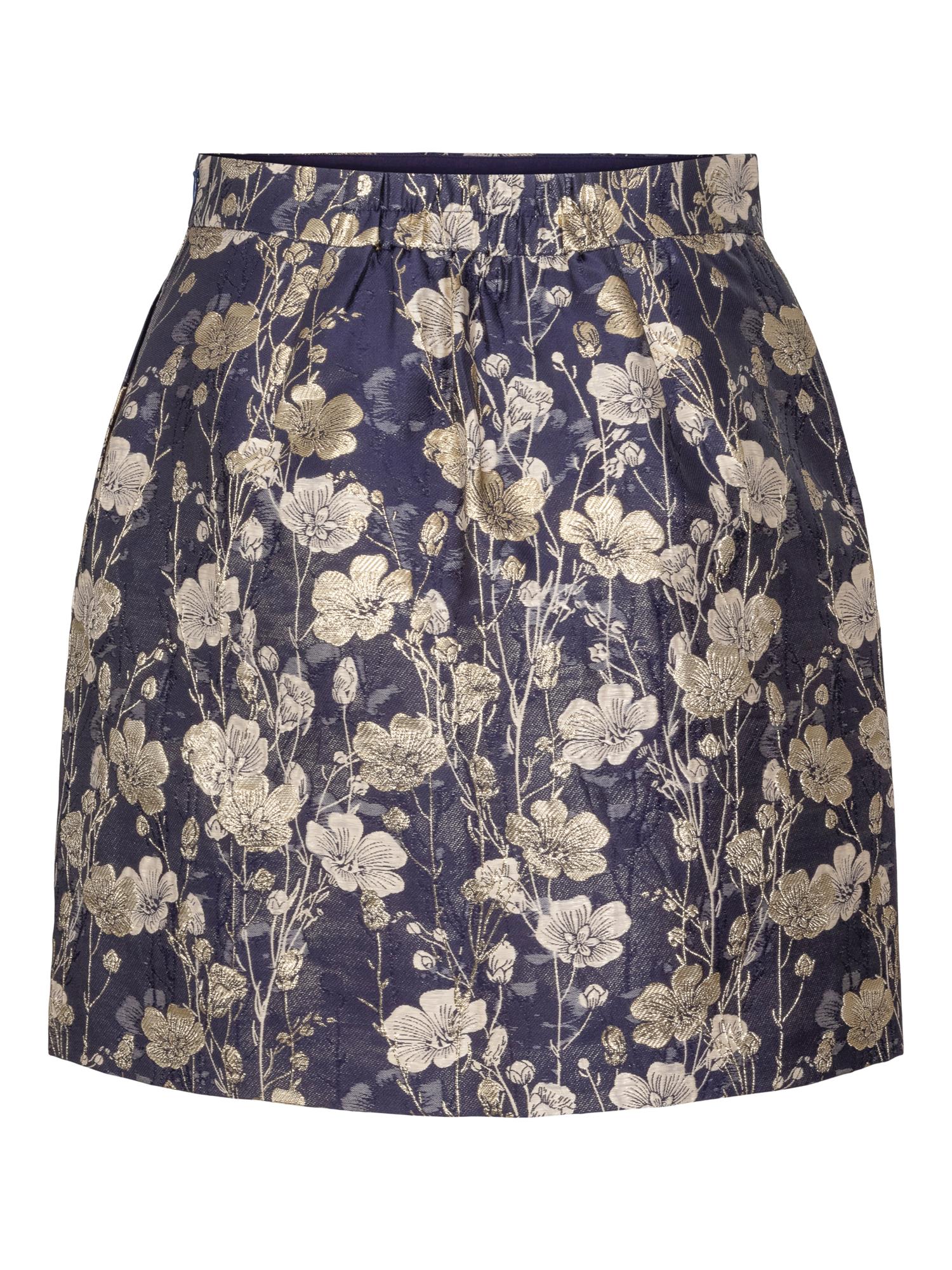 Jacquard skirt Marineblå