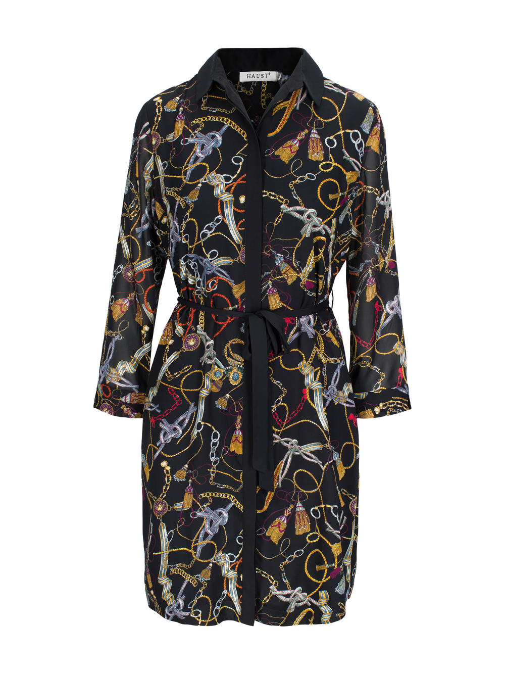 Chain shirt dress Black
