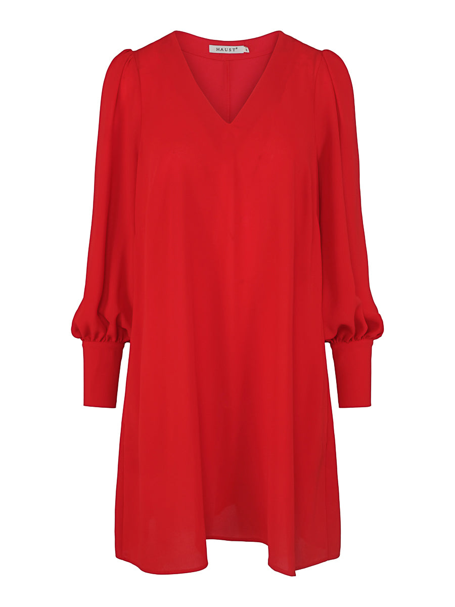 A-shape chiffon dress Red