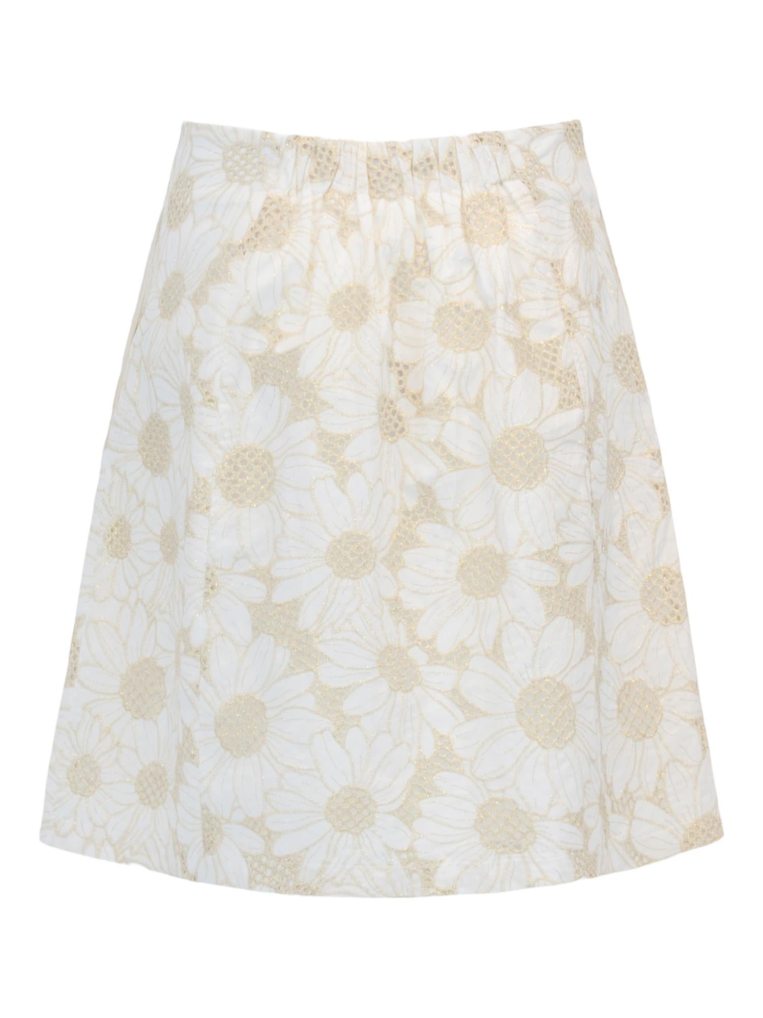Jacquard wide skirt Gold - C