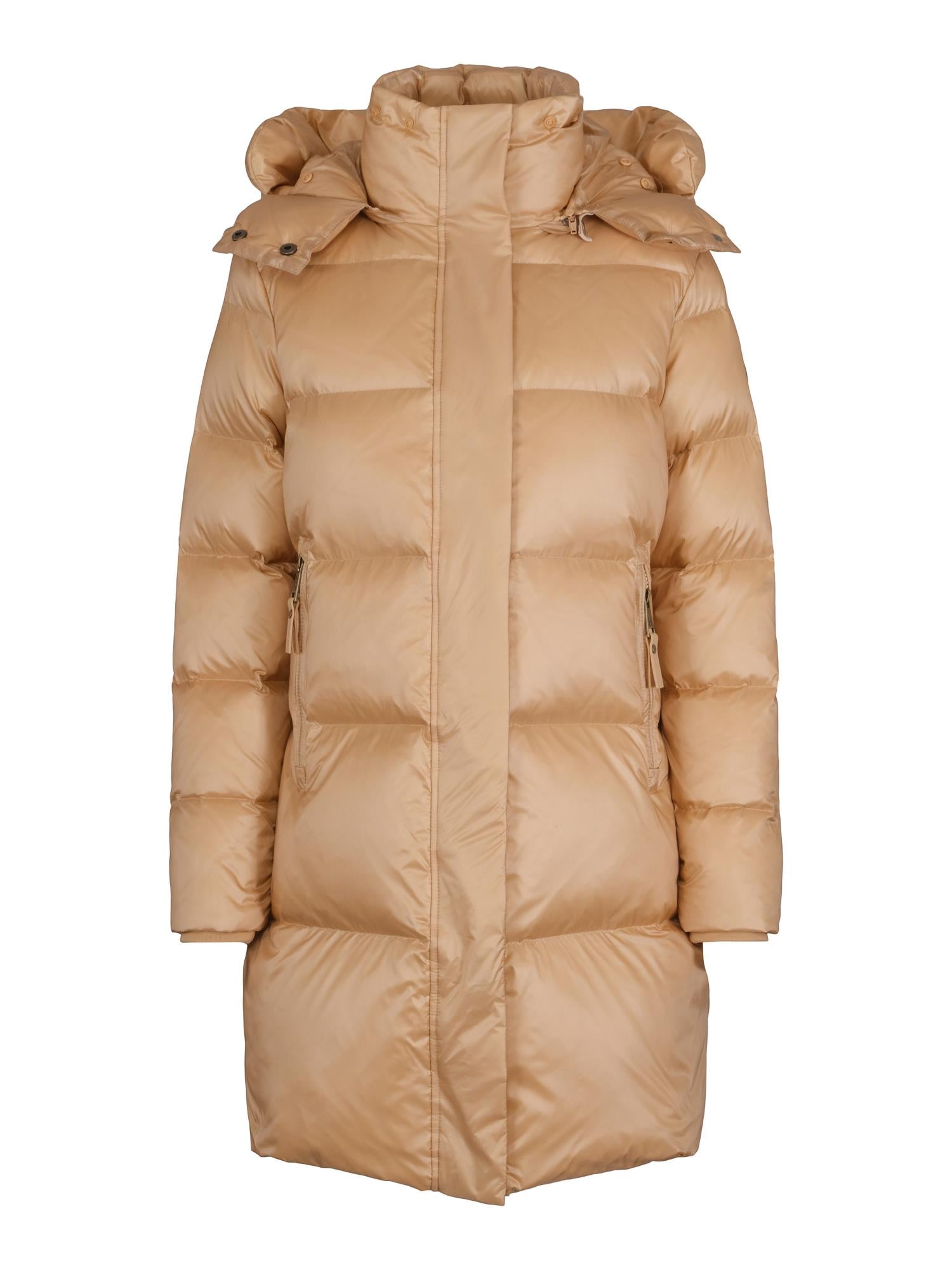 3/4 long hooded down jacket Champagne