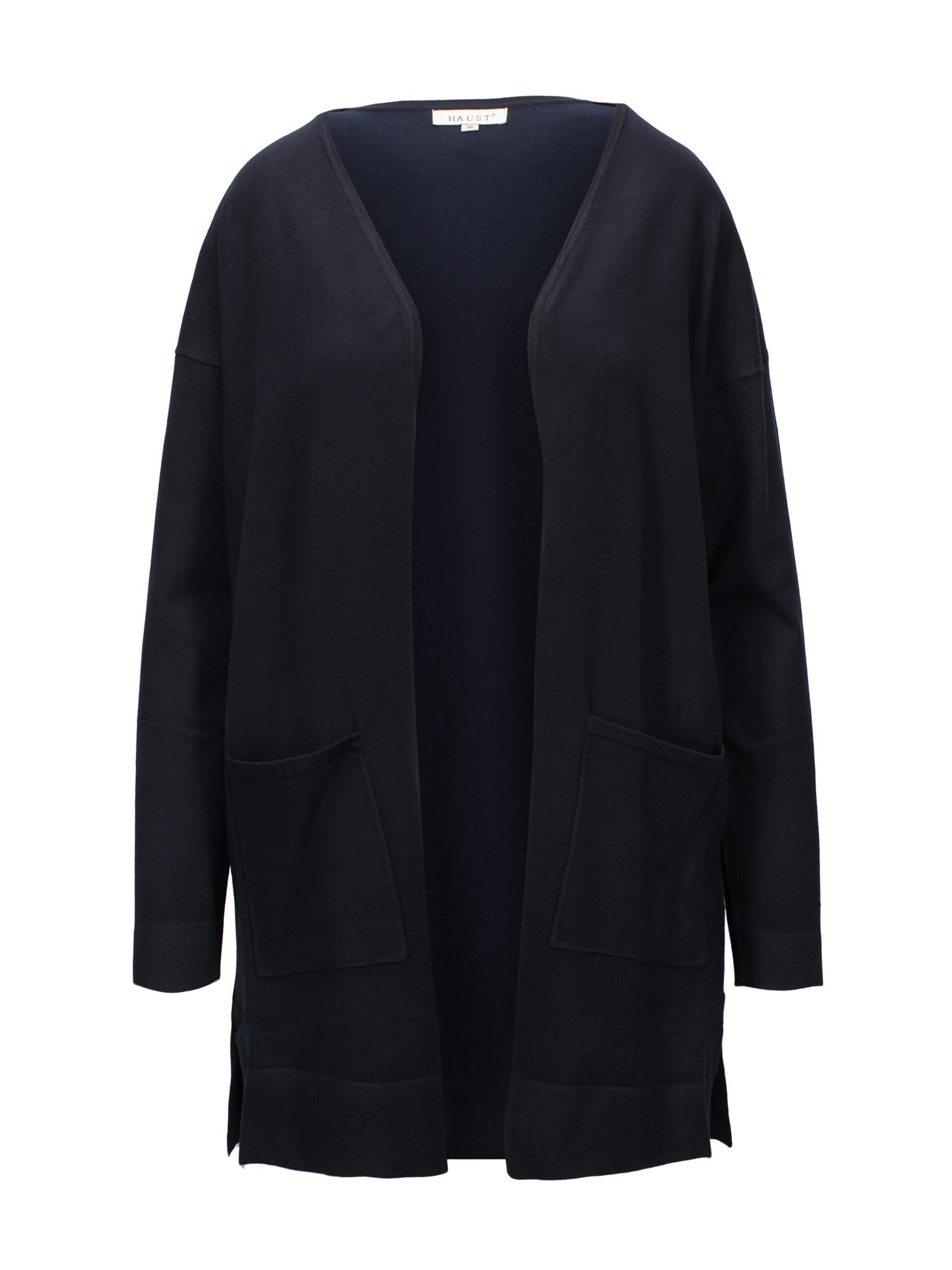 Long Knitted Cardigan Navy