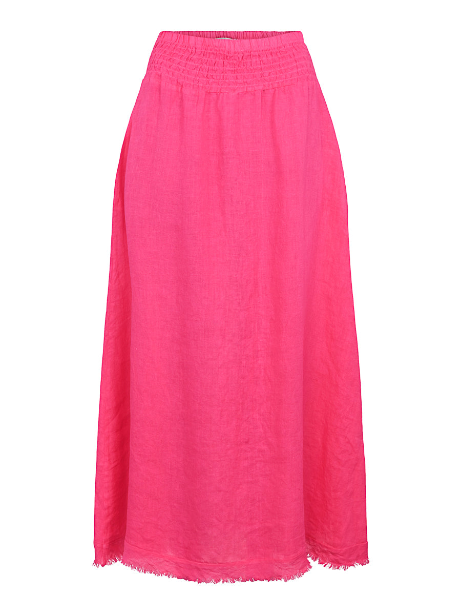 Long linen skirt Cerise