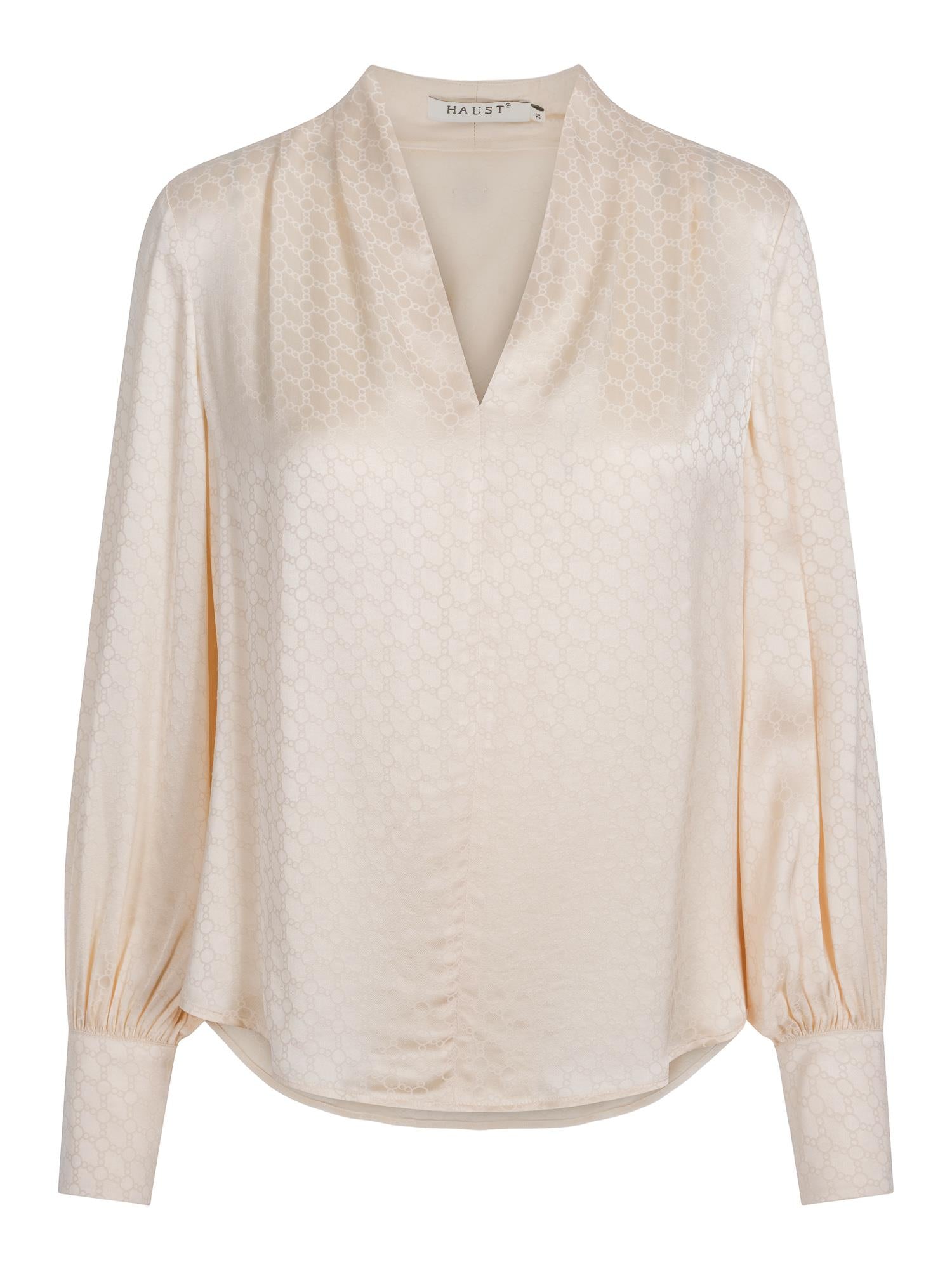 Classic V-neck blouse Krem