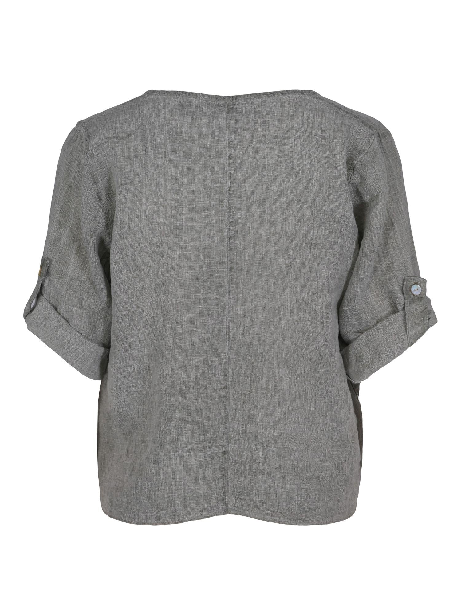 V-neck tie blouse Green
