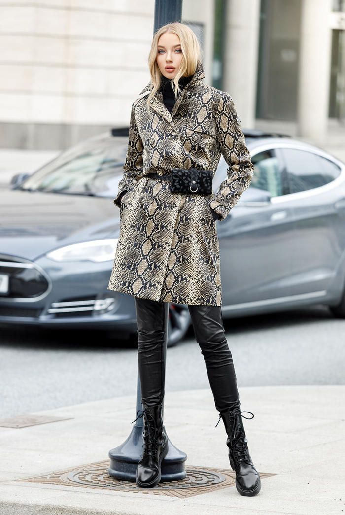 Snake trench coat Multi