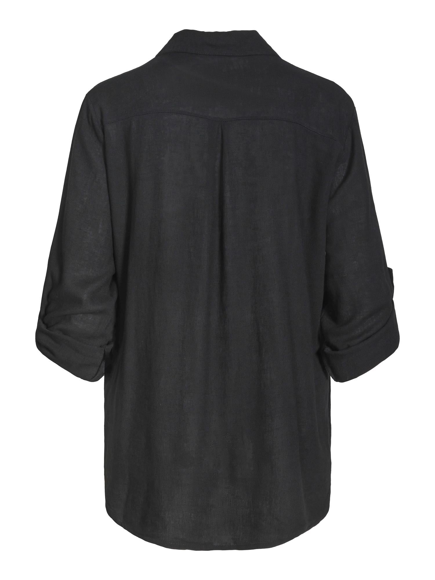 Casual linen shirt Sort