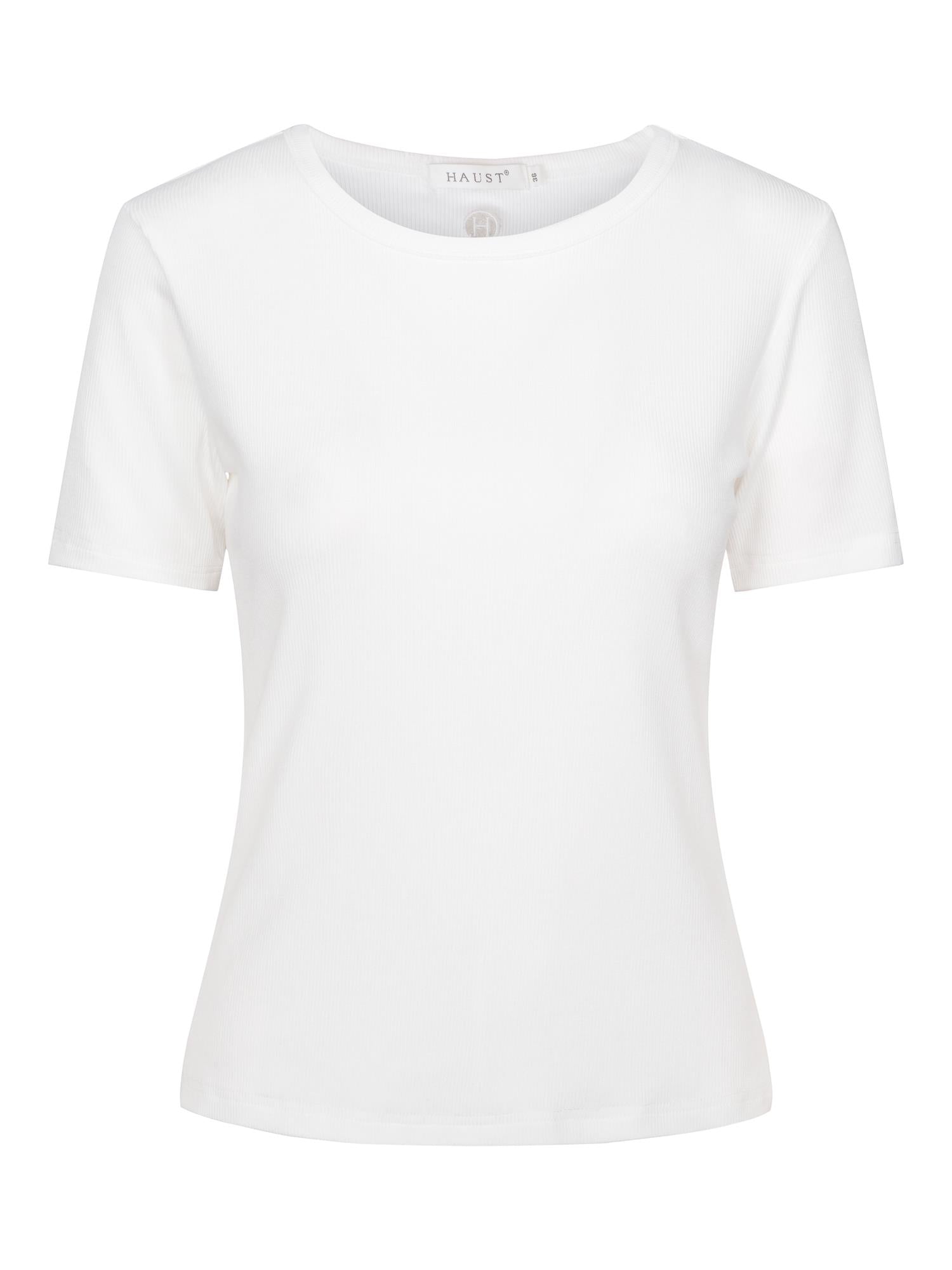 Ribbed short sleeved top White