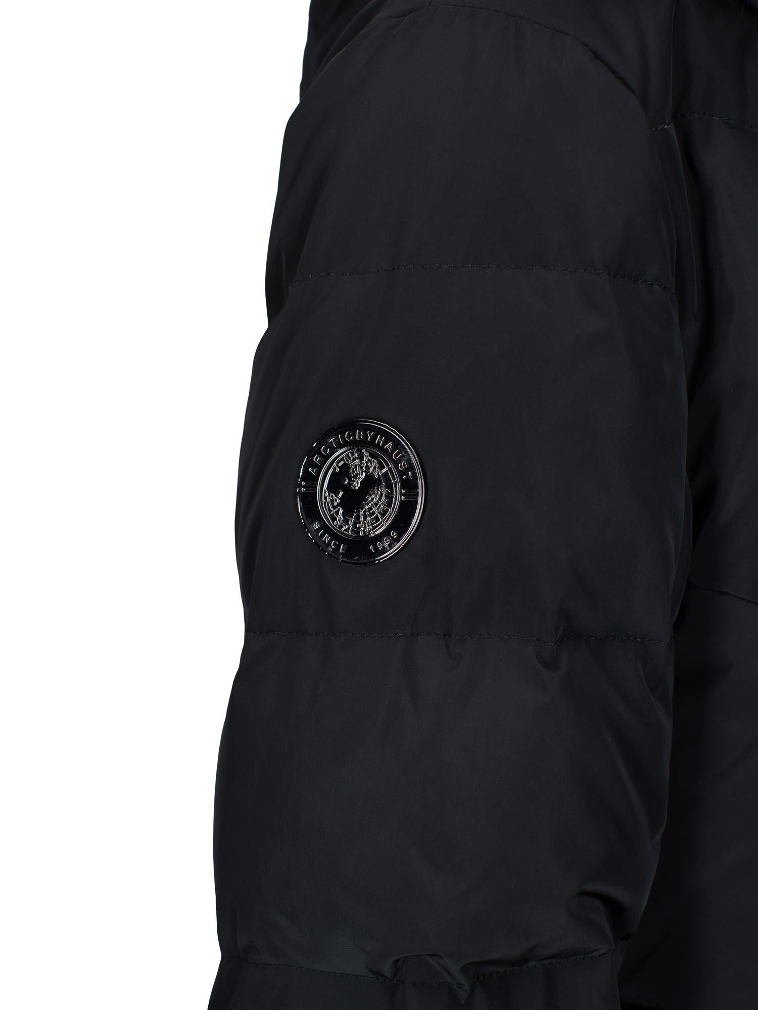 Fashion long puffer - fur Black