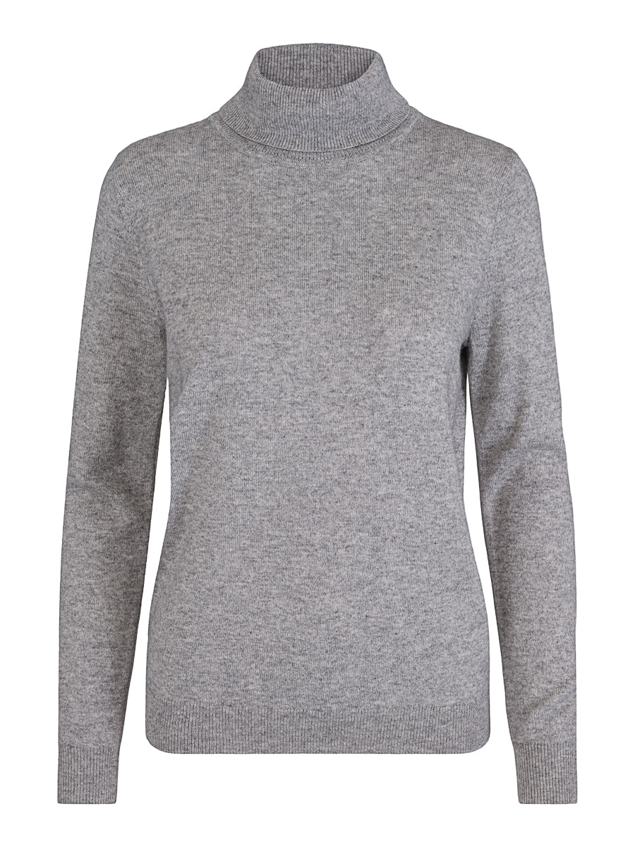 Knitted basic roll neck Grey Melange