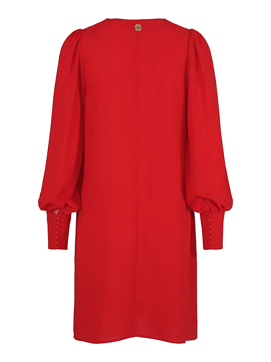 A-shape chiffon dress Red