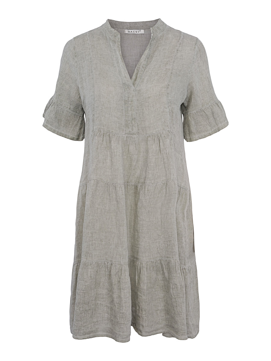 Linen layer dress Green