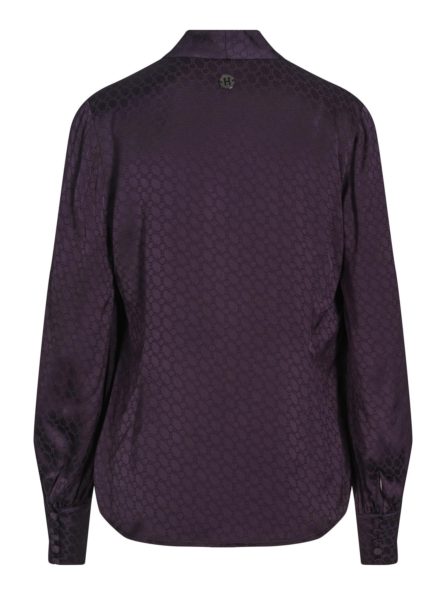 Classic V-neck blouse Marineblå