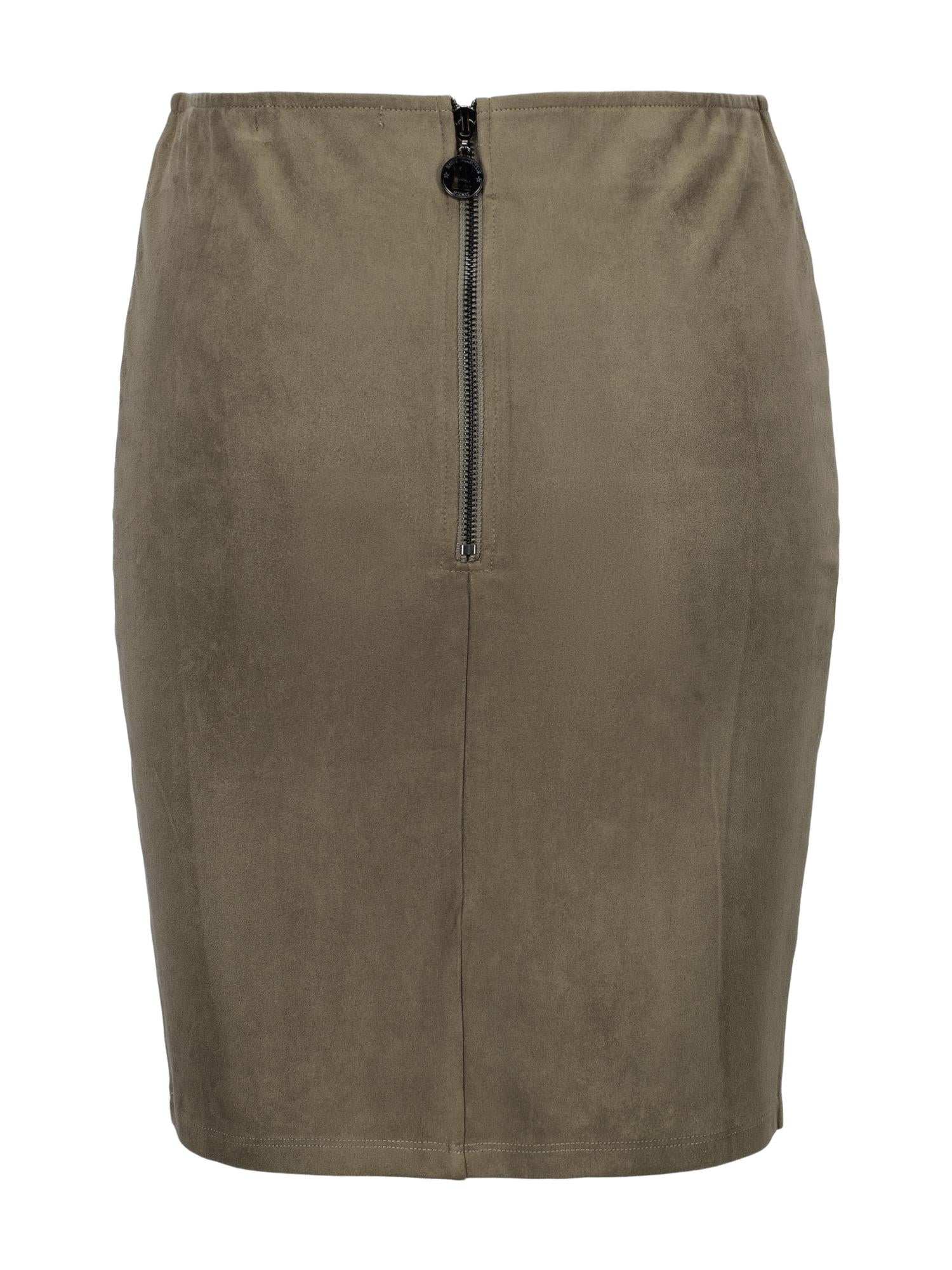 Suede PU skirt Sand