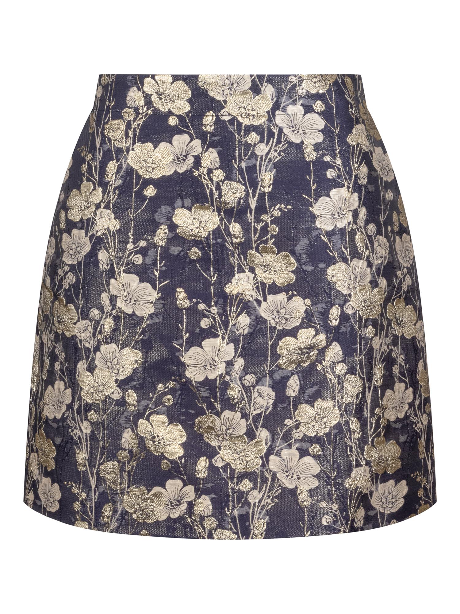 Jacquard skirt Marineblå