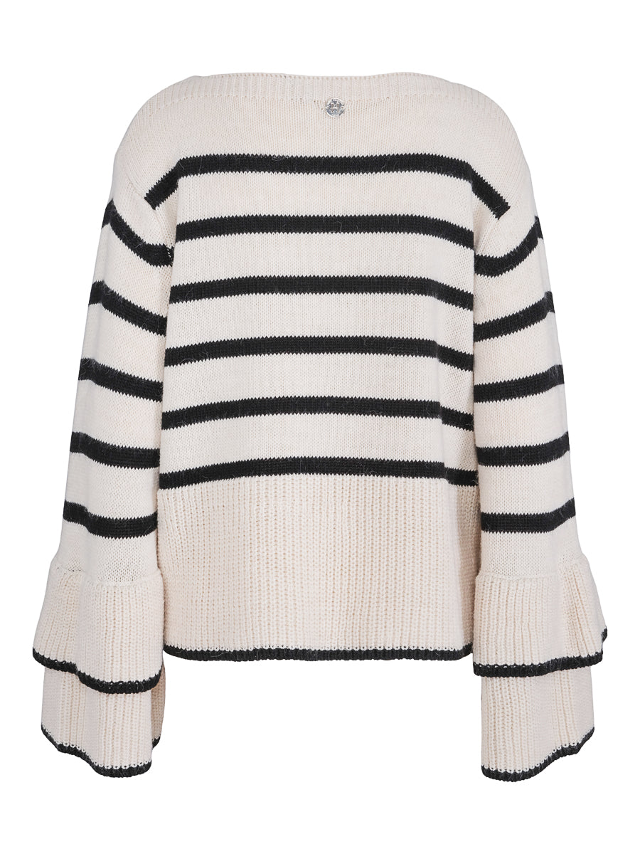 Striped cuff pullover Ecry