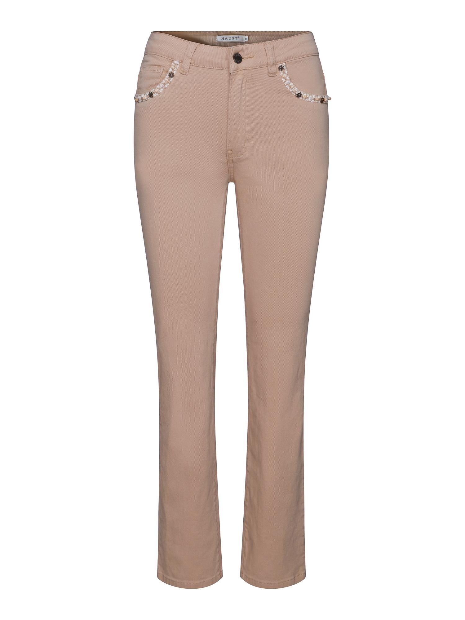 MIA jeans w/ribbon Comfort straight leg Sand