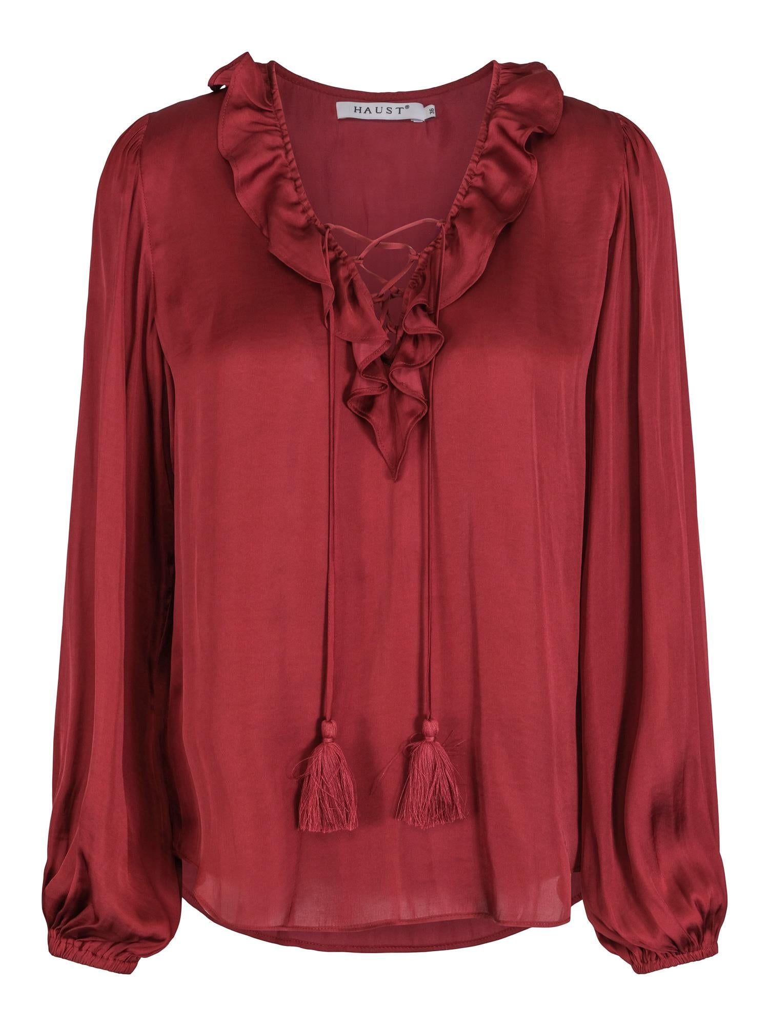 Ruffle blouse Burgunder