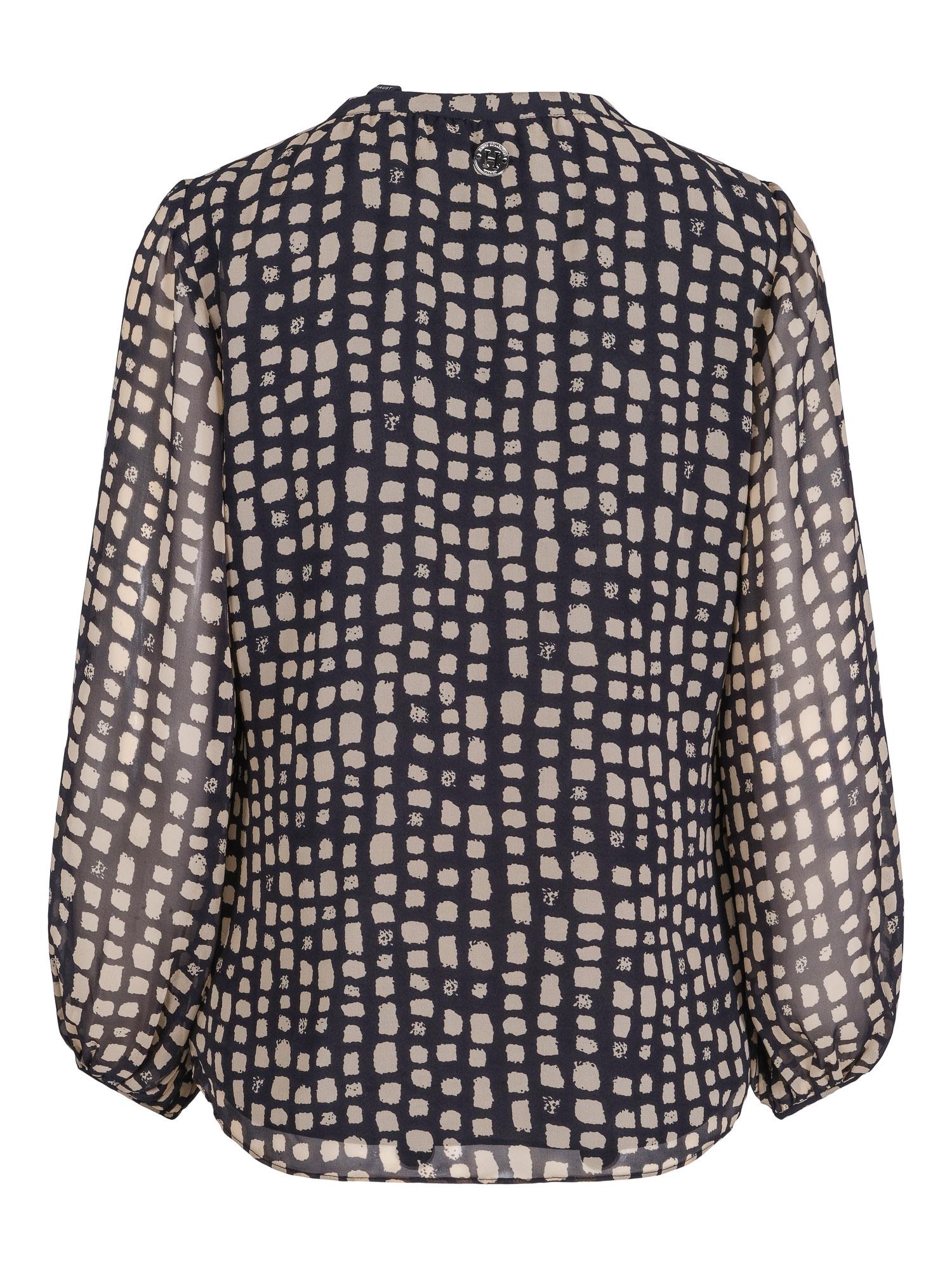 Detailed chiffon blouse Marineblå