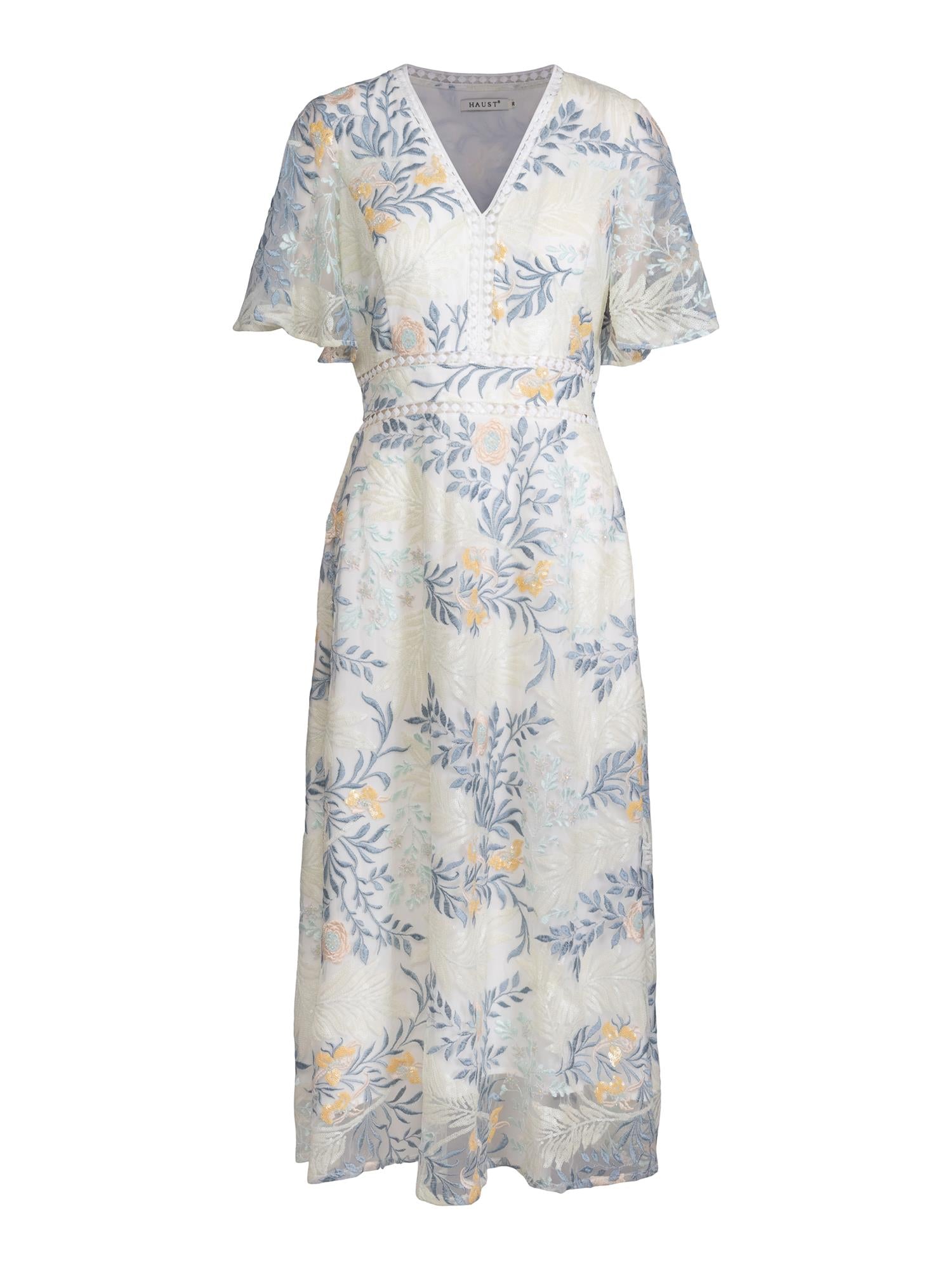 Embr/seq dress Blomstrete