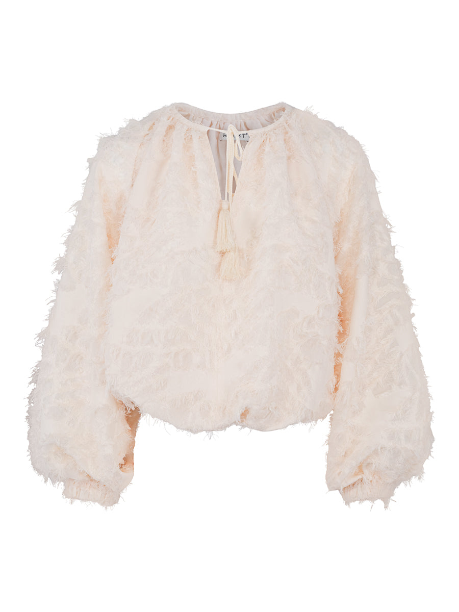 Hairy tassel blouse Ecry