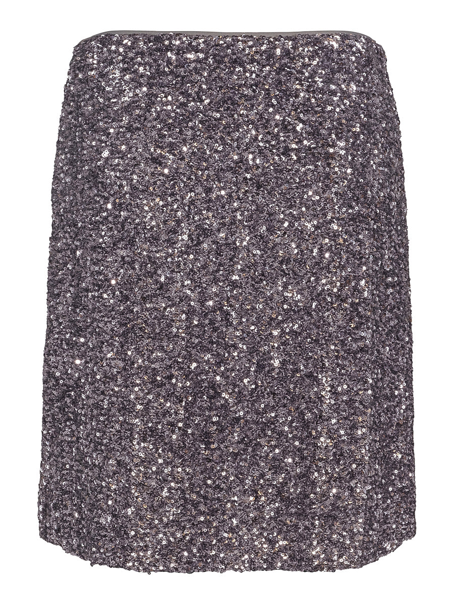 A-shape sequins skirt Dark Silver