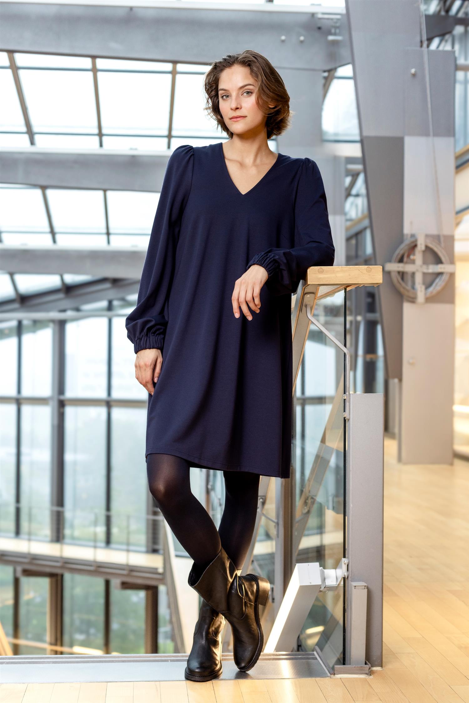 Jersey dress Marineblå