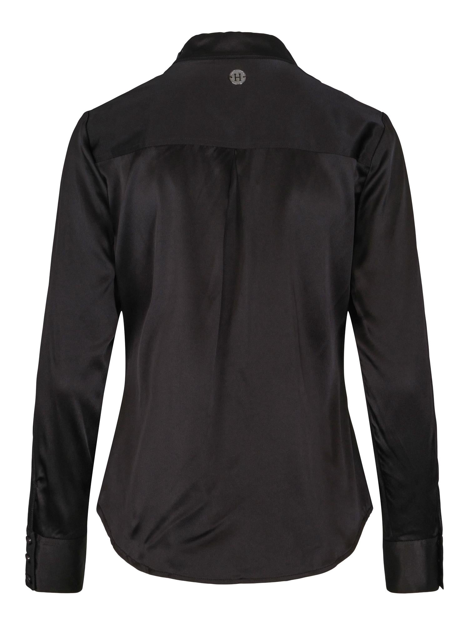 Silk classic shirt Sort