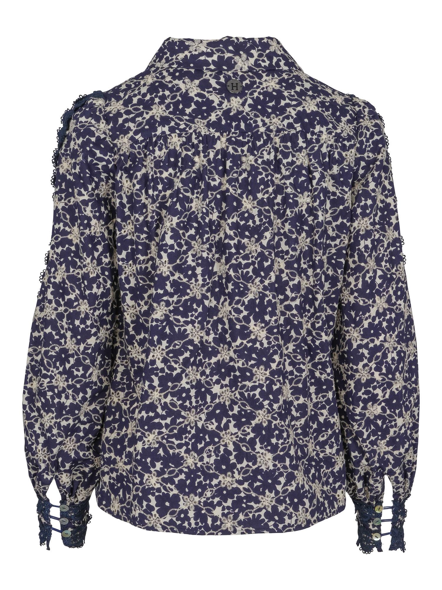 Flower blouse Marineblå