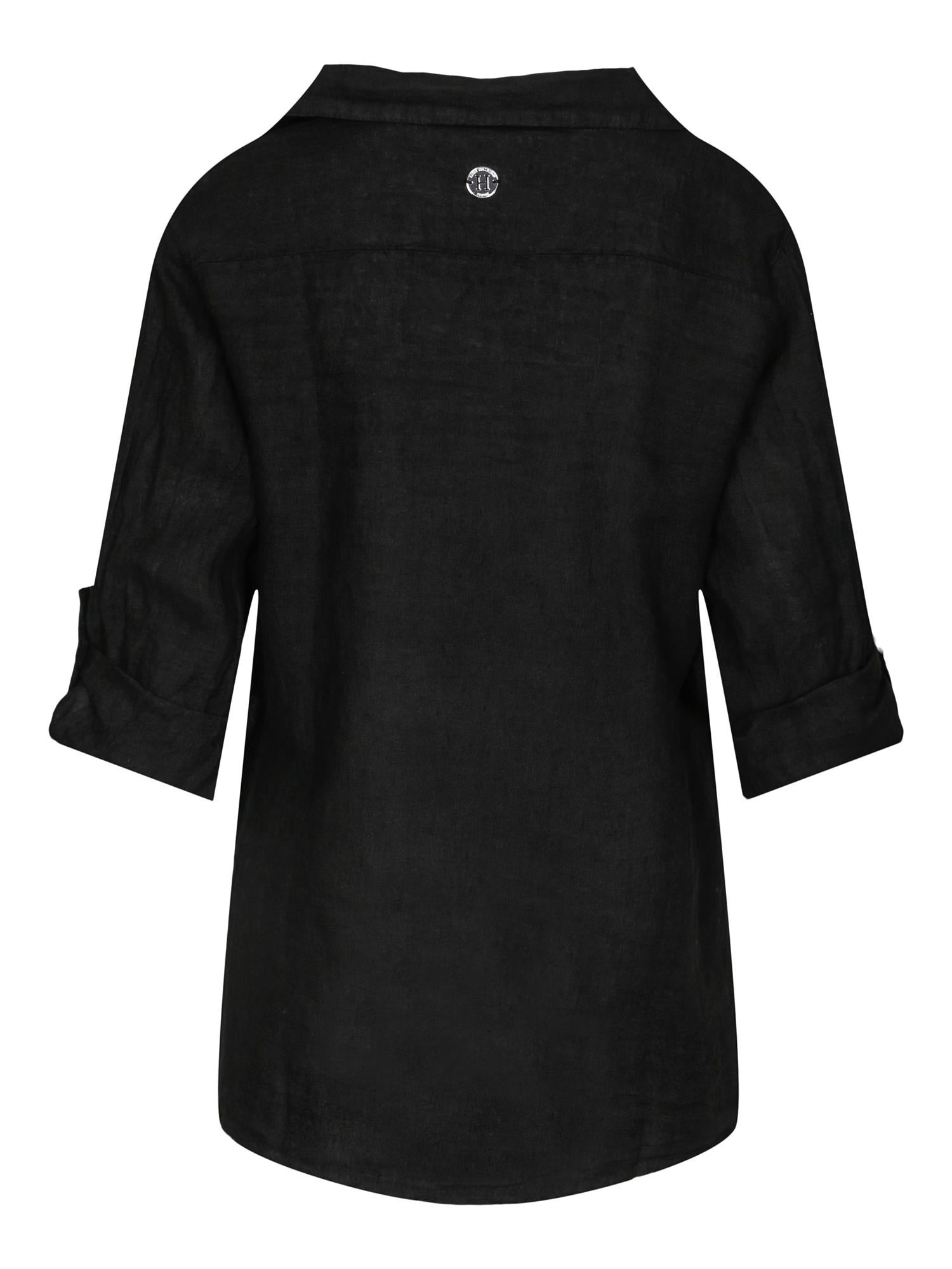 Casual linen shirt Black