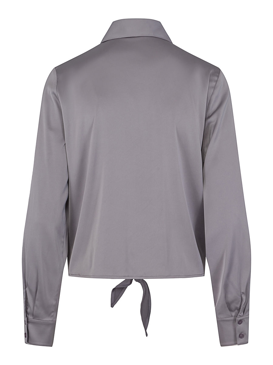 Satin tie shirt Grey