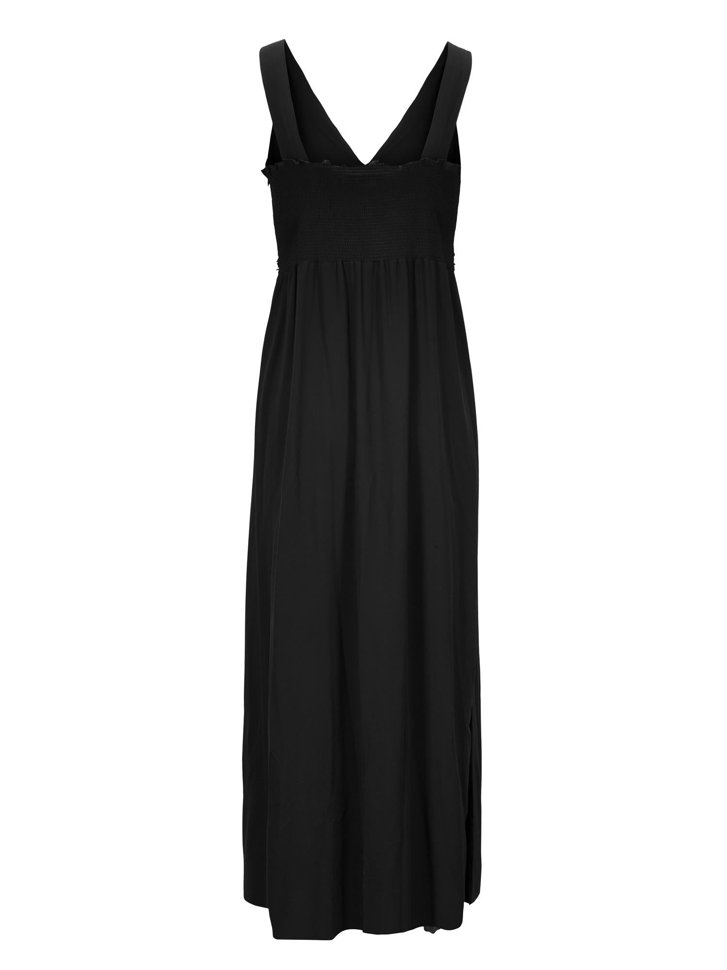 Long pleat dress Black