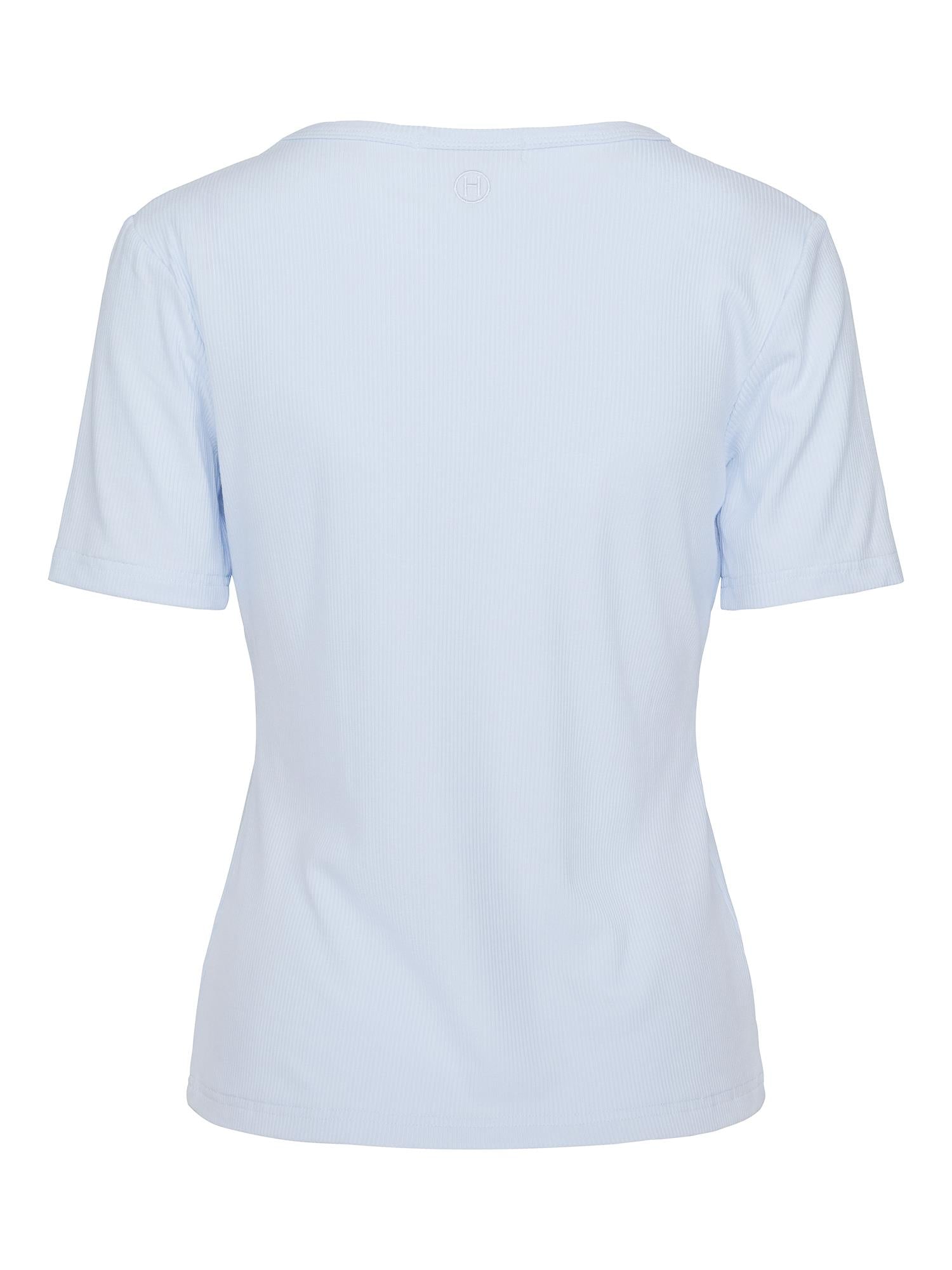 Ribbed short sleeved top Light Blue