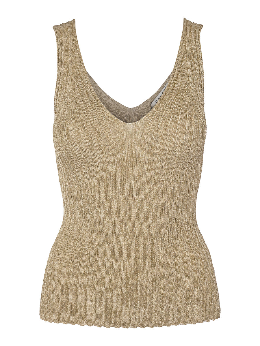 Knitted party singlet Gold