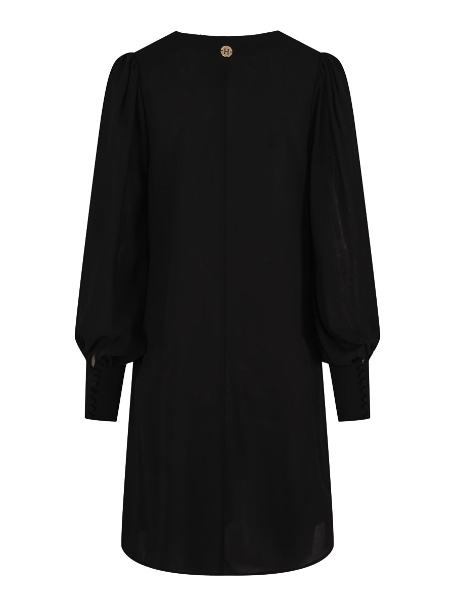 A-shape chiffon dress Black