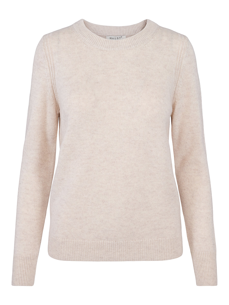 Classic round neck pullover Light Sand