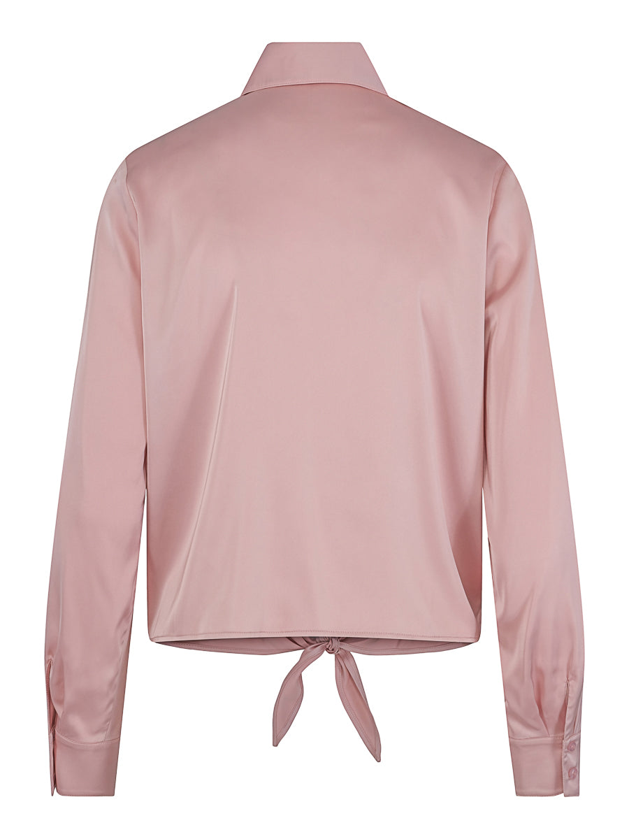 Satin tie shirt Rose