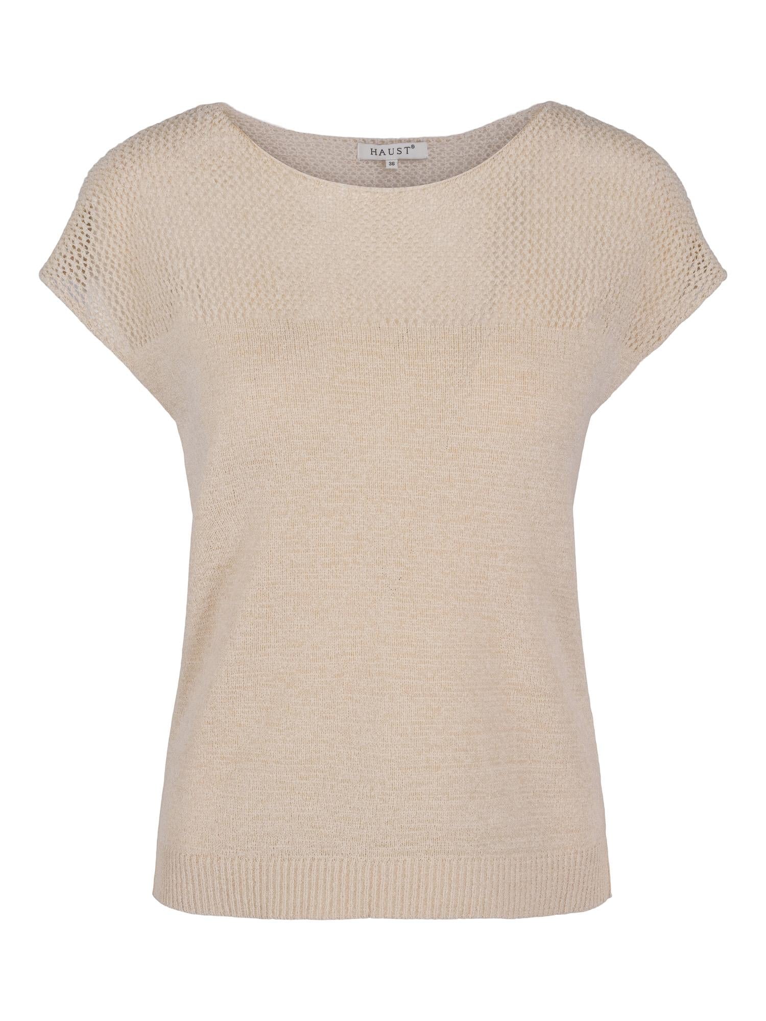 Knitted fashion top lys-beige