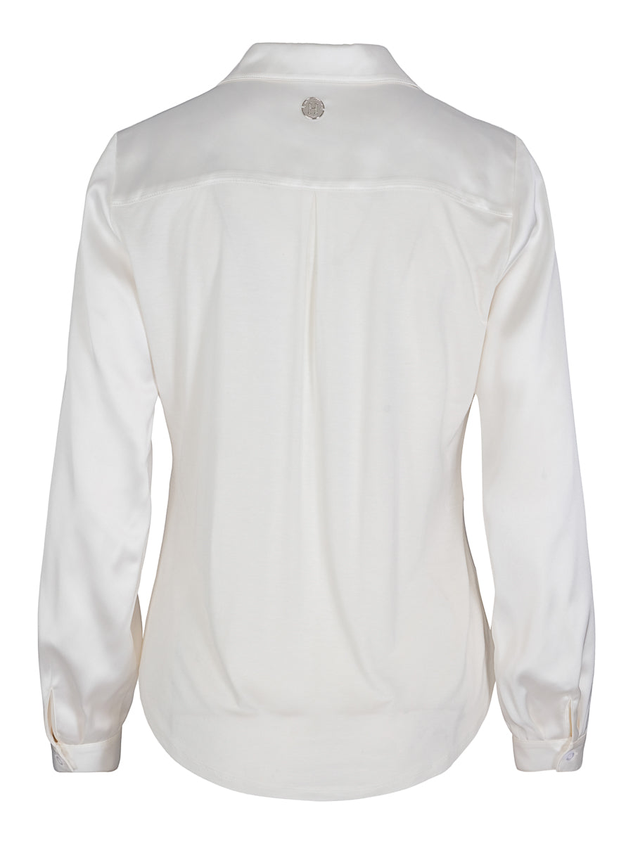 55-830 V-neck shirt Krem