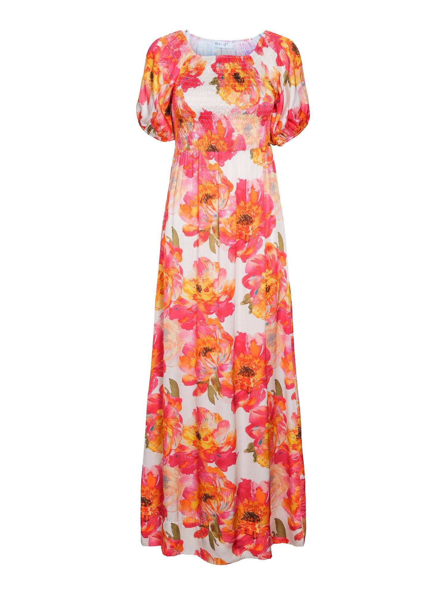 Long satin dress Fuchsia