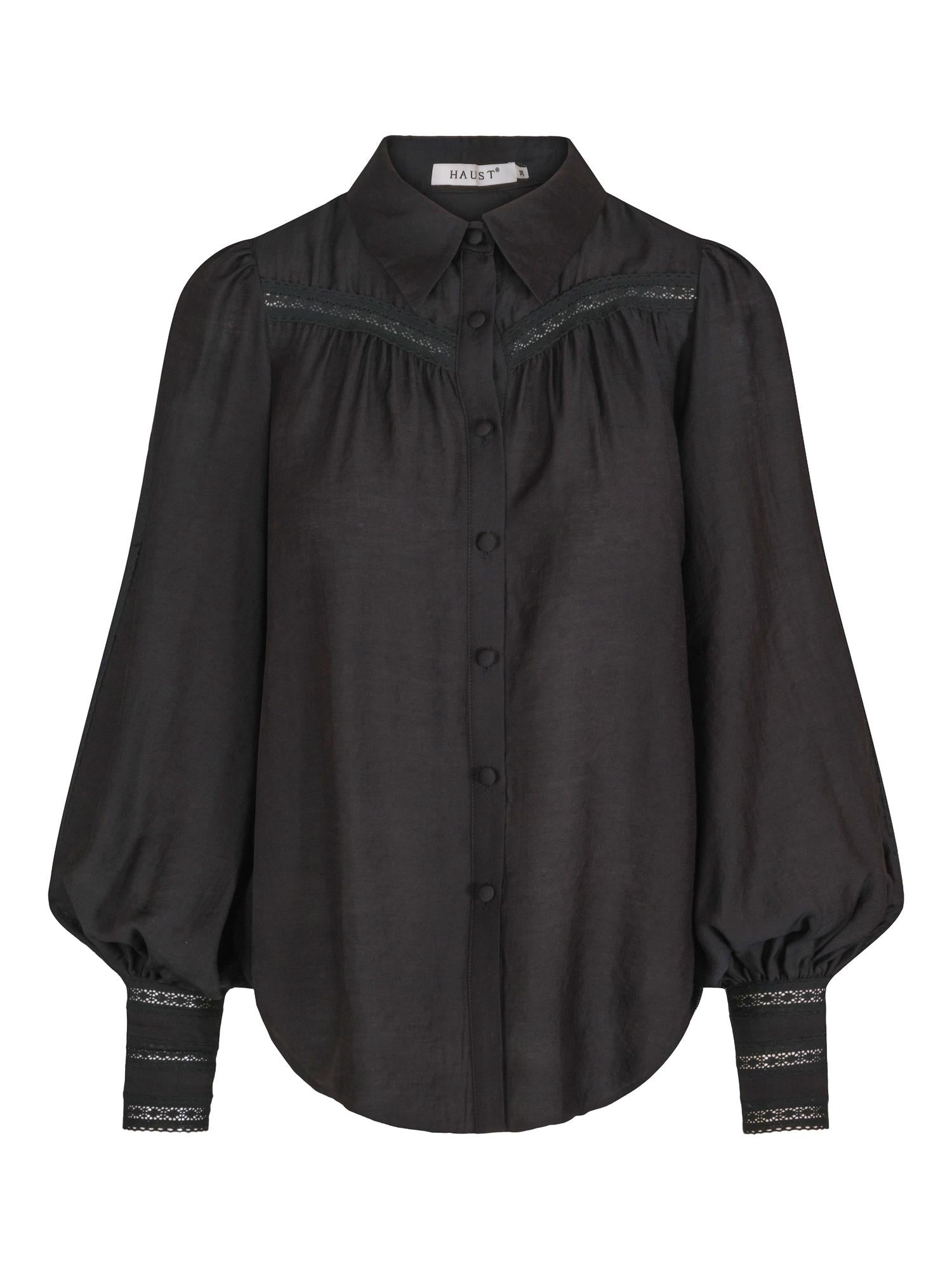 Ribbon detailed blouse Sort