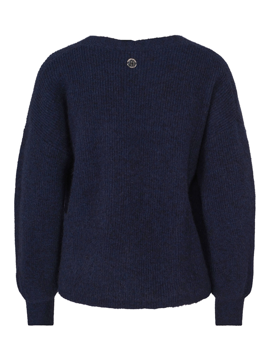 Mohair V-neck cardigan Navy