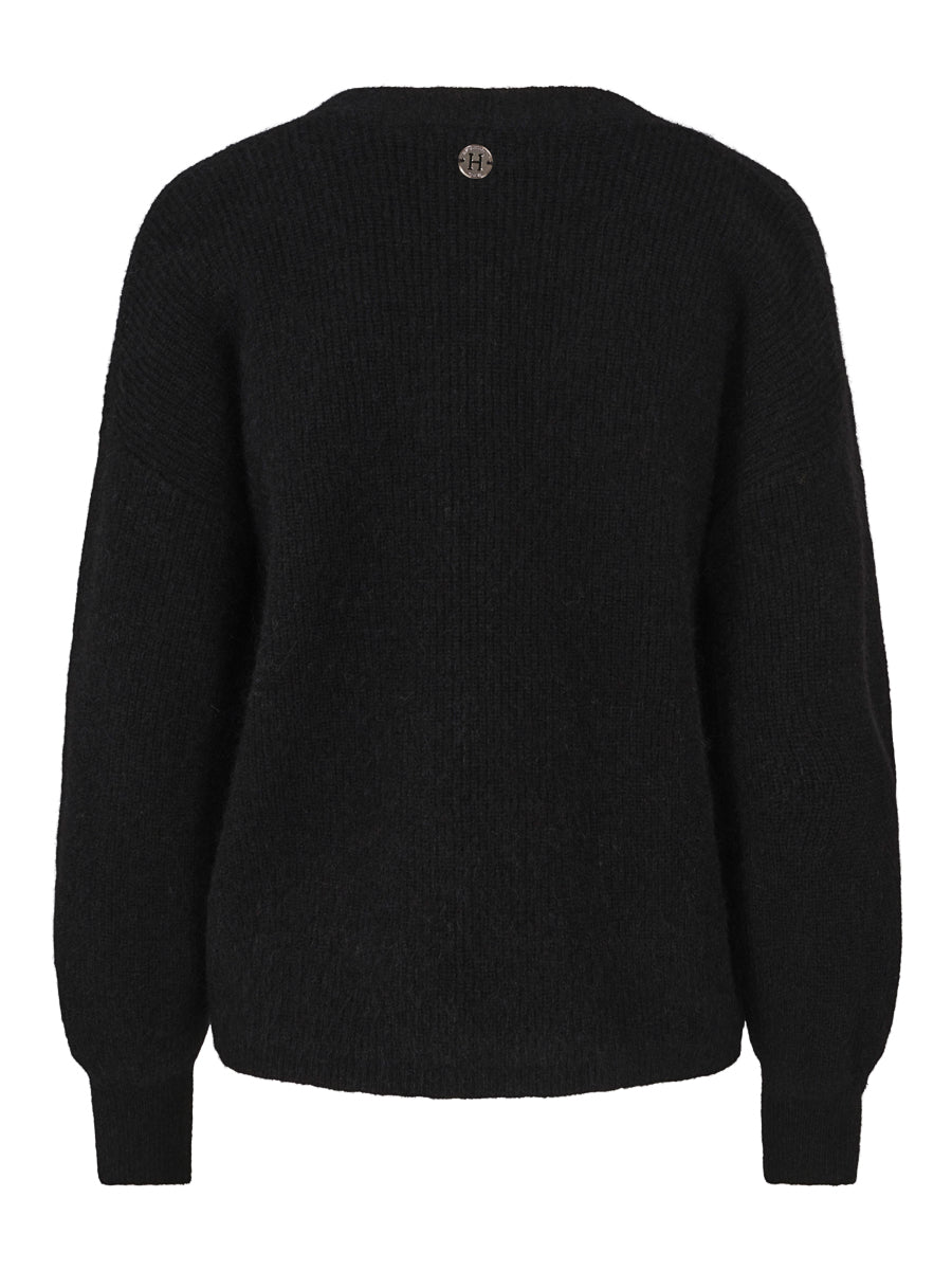 Mohair V-neck cardigan Black