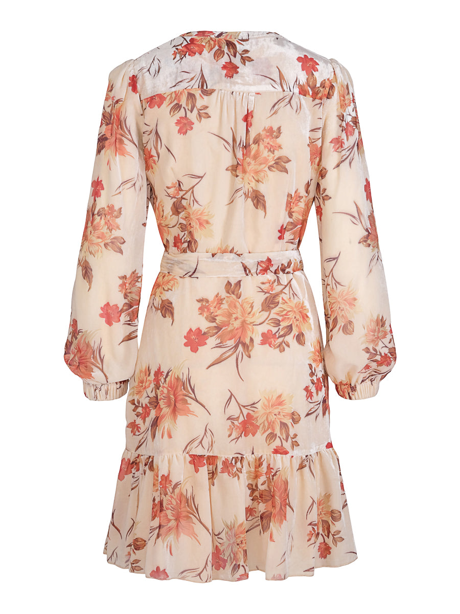 Burnout velvet dress Creme