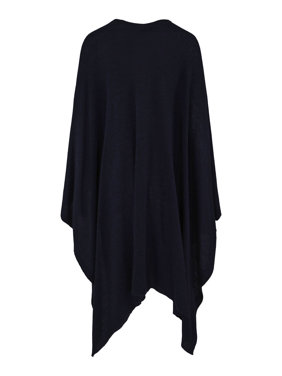 Cashmere poncho-cardigan Marineblå