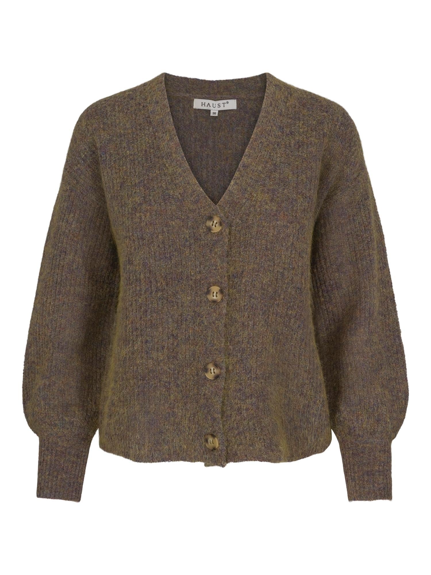 Mohair knitted cardigan Olivengrønn