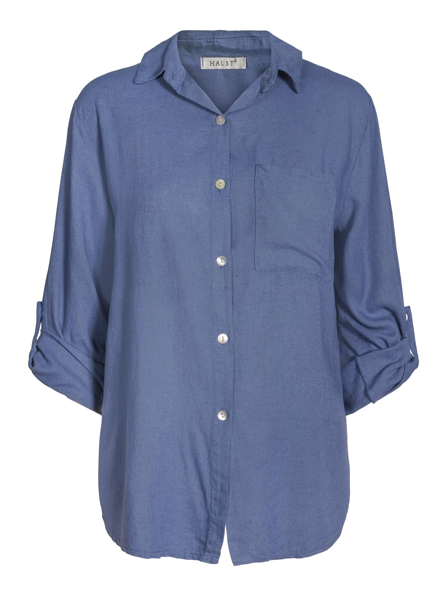 Casual linen shirt Dark jeans blue